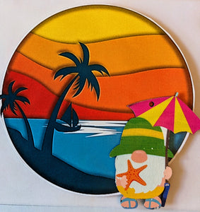 "Beach Gnome" Shadow Box